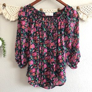 Abercrombie & Fitch - M - sheer floral blouse